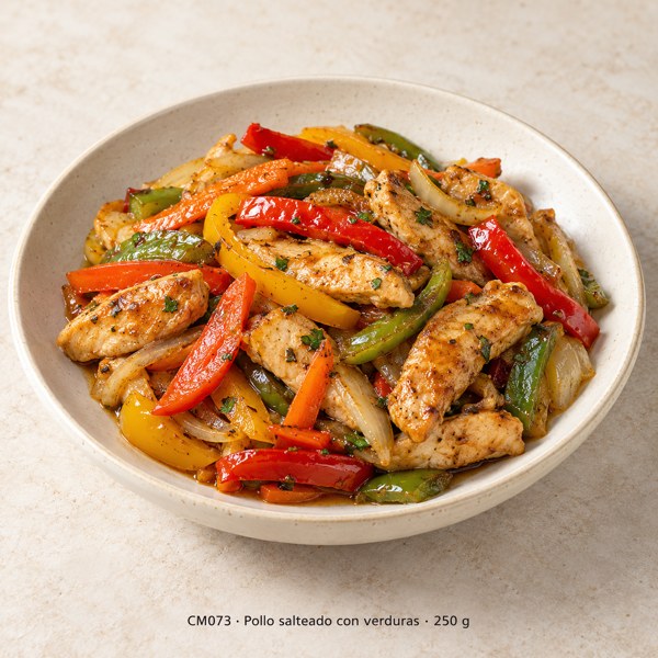Pollo salteado con verduras 500 g