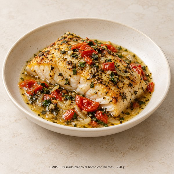 Pescado blanco al horno con hierbas 250 g